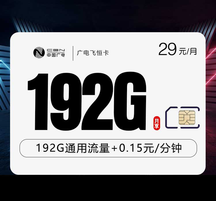 广电专属江西卡【29元192G】