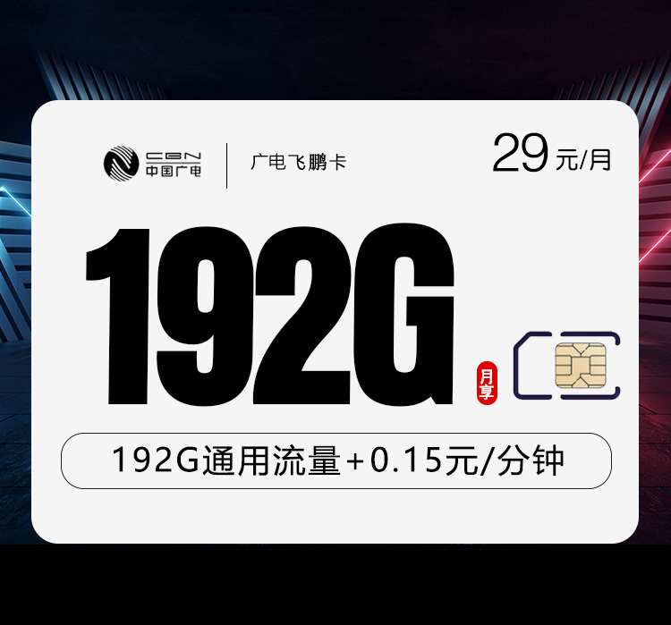 广电飞鹏卡【29元192G】